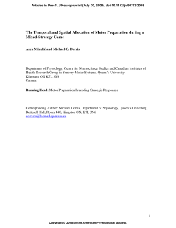 The Temporal and Spatial Allocation of Motor Preparation during a