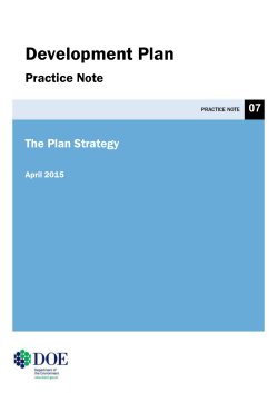 Development Plan Practice Note 07 The Plan Strategy