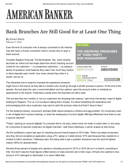 Bank Branches Are Still Good for at Least One Thing