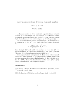 Every positive integer divides a Harshad number