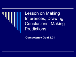 Lesson on Making Inferences, Drawing Conclusions, Making