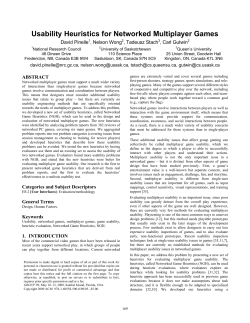 Usability Heuristics for Networked Multiplayer Games