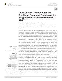 Does Chronic Tinnitus Alter the Emotional Response Function of the