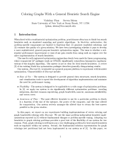 Coloring Graphs With a General Heuristic Search