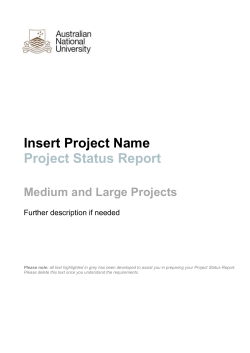 Project status report - Services