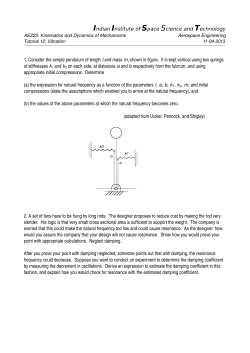 Indian Institute of Space Science and Technology 1. Consider the