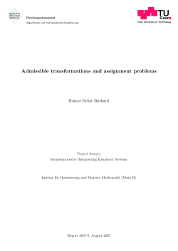 Admissible transformations and assignment problems