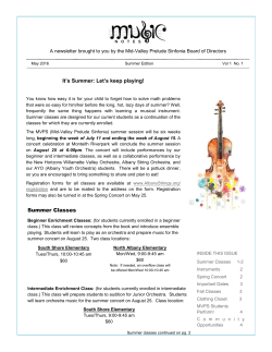 It`s Summer: Let`s keep playing! Summer Classes - Mid