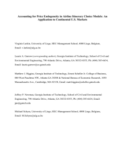 Accounting for Price Endogeneity in Airline Itinerary Choice Models
