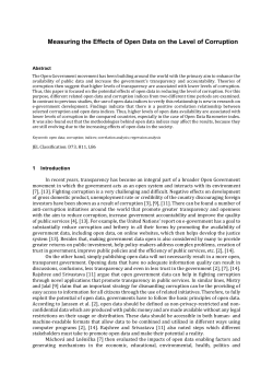 Measuring the Effects of Open Data on the Level of Corruption