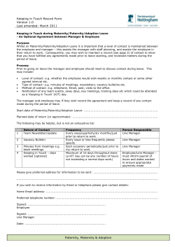 Keeping in Touch - University of Nottingham