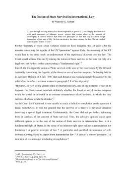 The Notion of State Survival in International Law