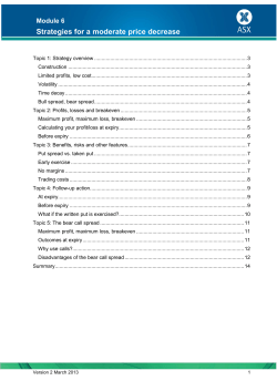 Strategies for a moderate price decrease