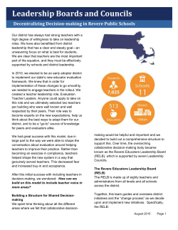 Decentralizing Decision-making in Revere Public Schools