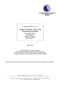 Budget Processes: Theory and Experimental Evidence