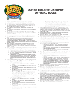 jumbo hold`em jackpot official rules