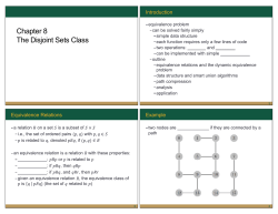 Chapter 8 The Disjoint Sets Class