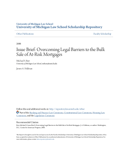 Issue Brief: Overcoming Legal Barriers to the Bulk Sale of At