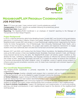NeighbourPLAN Program Coordinator job posting