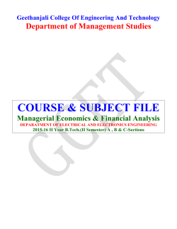 Managerial Economics and Financial Analysis