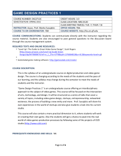 GAME DESIGN PRACTICES 1