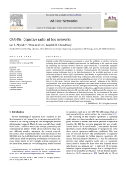 CRAHNs: Cognitive radio ad hoc networks