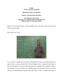 NPTEL NPTEL ONLINE COURESE REINFORCEMENT LEARNING