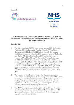 NHS Education for Scotland/SFC Joint Action Plan
