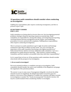 10 questions audit committees should consider when conducting an