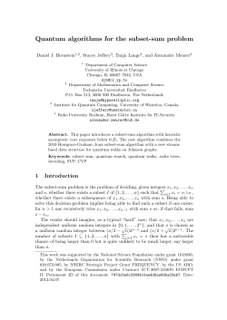 Quantum algorithms for the subset