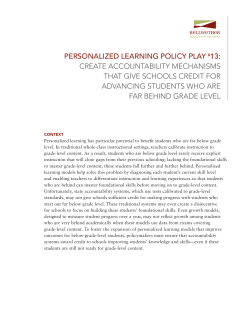 PERSONALIZED LEARNING POLICY PLAY #13: CREATE