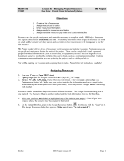 Lesson #3 - Project Resources