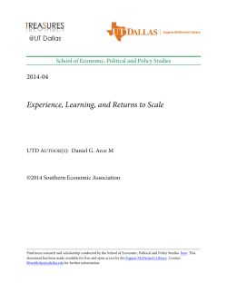 Experience, Learning, and Returns to Scale