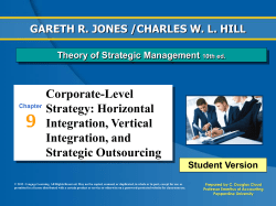 Corporate-Level Strategy: Horizontal Integration, Vertical Integration