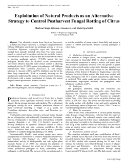 Exploitation of Natural Products as an Alternative Strategy to Control