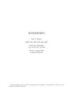 ECONOMETRICS