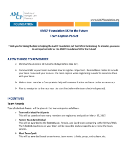 AMCP Foundation 5K for the Future Team Captain Packet A FEW