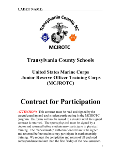 CADET NAME: Transylvania County Schools United States Marine