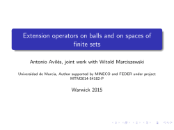 Extension operators on balls and on spaces of finite sets