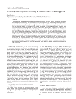 Biodiversity and ecosystem functioning: A complex adaptive systems