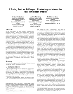 A Turing Test for B-Keeper - School of Electronic Engineering and