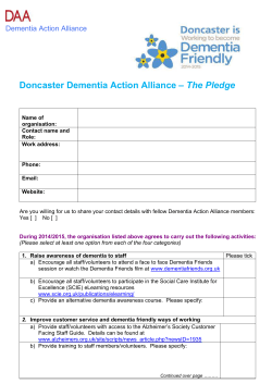 Membership PLEDGE - Dementia Action Alliance