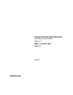 DSR 7.0 Network Impact Report