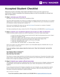 Accepted Student Checklist