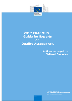 2017 ERASMUS+ Guide for Experts on Quality Assessment
