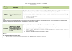 Tackling Narrative Writing &ndash; how to address the