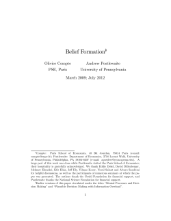 Belief Formation - Social Sciences Computing