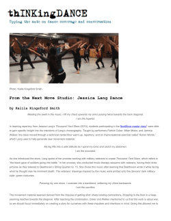 From the Next Move Studio: Jessica Lang Dance
