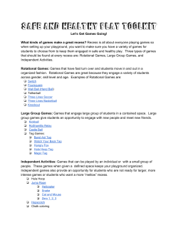 Let`s Get Games Going! What kinds of games make a great recess