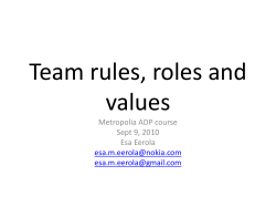 Esa Teams and Values
